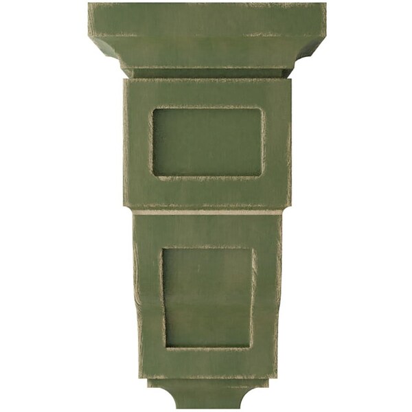 5W X 5 3/4D X 10H Medium Reyes Wood Vintage Decor Corbel, Restoration Green